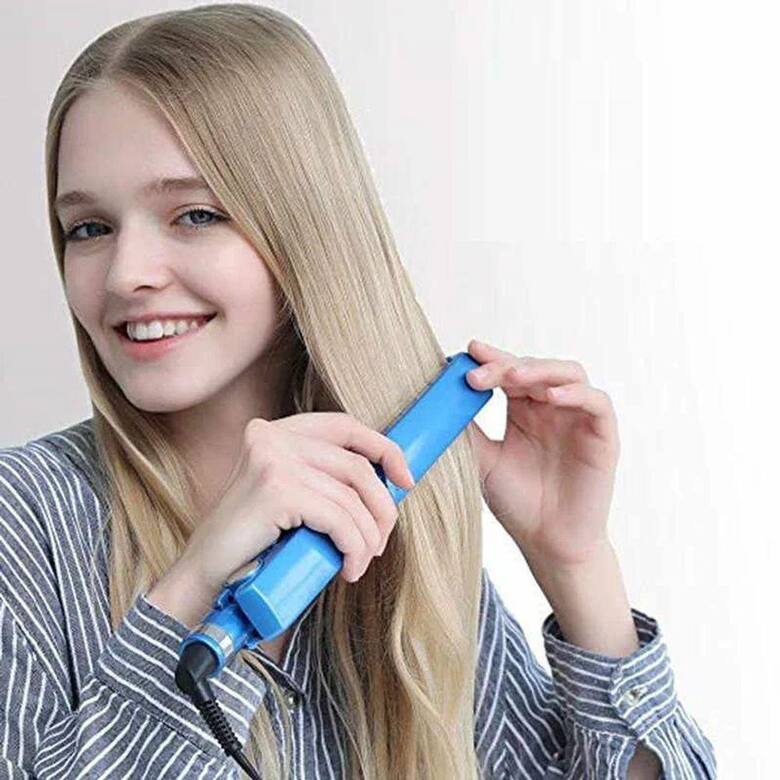 Kit profissional 3 em 1 com prancha de cabelo, modelador de cachos e pente anti estática