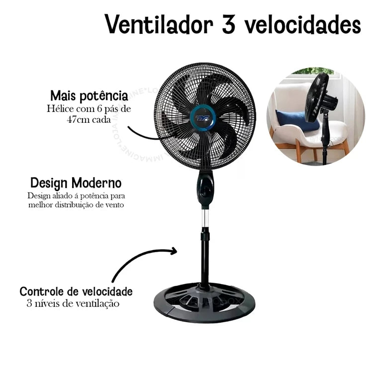 Ventilador turbo 6 Pas com regulador de tamanho 110v e 220v