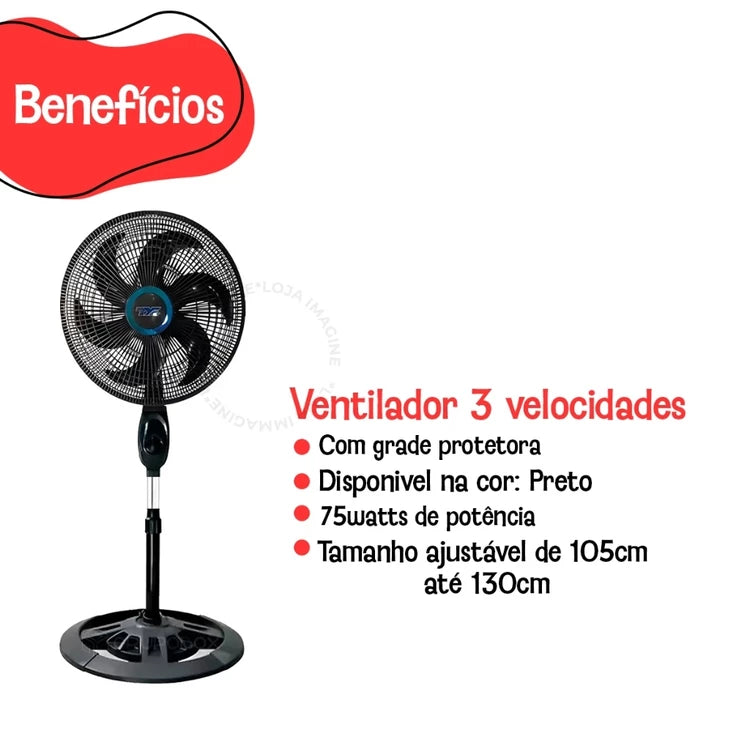 Ventilador turbo 6 Pas com regulador de tamanho 110v e 220v