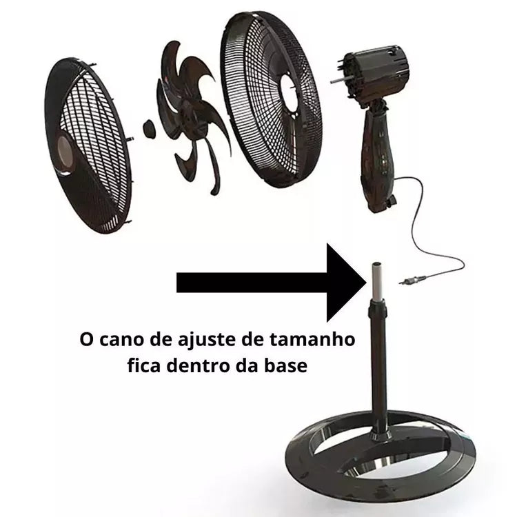 Ventilador turbo 6 Pas com regulador de tamanho 110v e 220v