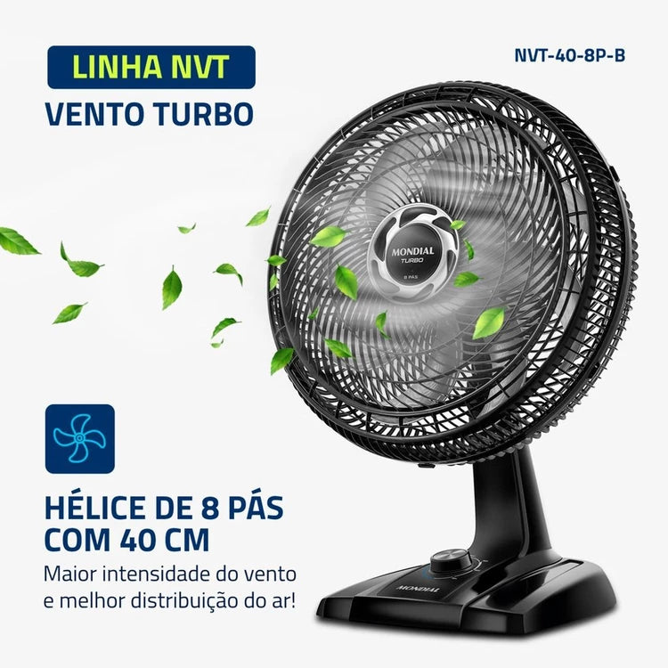 Ventilador Mundial turbo 8 Pás 40cm