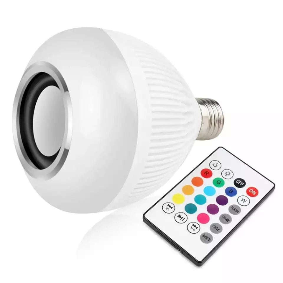 Lâmpada Bluetooth Led RGB + Som + Controle Remoto