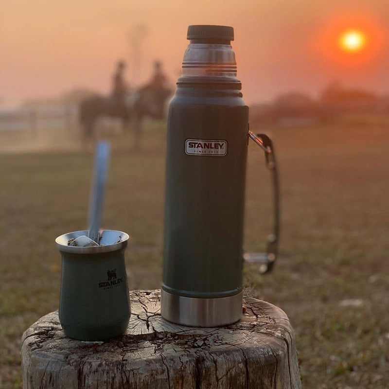 Stanley caneca de mesa de aço inoxidável caneca de vácuo mate xícara de chá caneca de cerveja gelada xícara de café excelente isolamento 10 oz copo de cabaça