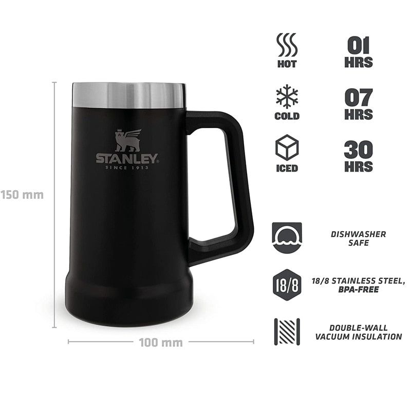 Escolha o Copo do seu Time do Coração ❤ Stanley 709ml Beer Cup Caneca Térmica de Aço Inoxidável.