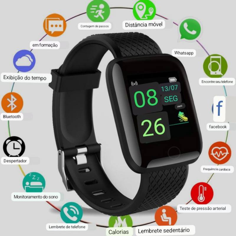 Smartwatch D13 relógio inteligente masculino, feminino , relógio esportivo para android ios