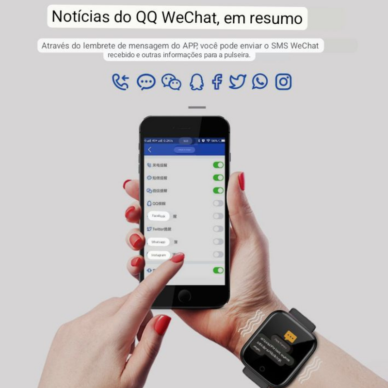 Smartwatch D20 Relógio Inteligente Monitor Cardíaco Fitness para homens Mulheres Relógios a prova d'água